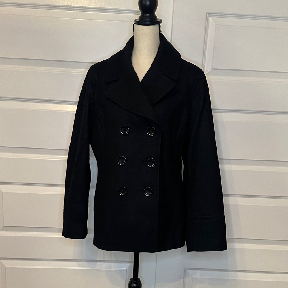 MICHAEL Michael Kors Black Double-Breasted Pea Coat